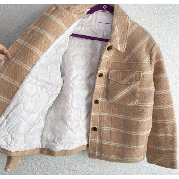 Samsoe Samsoe Leonie Jacket Womens size XS Those Plaid Wool Blend Quilt Lining - Picture 2 of 6